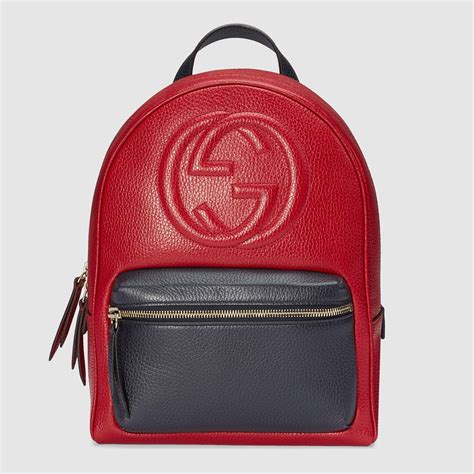 red gucci chain backpack|Gucci leather backpack purse.